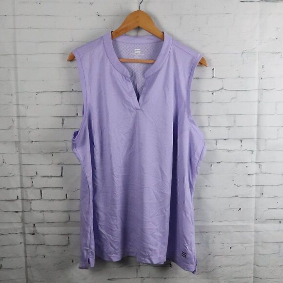 THREE SIXTY SIX PURPLE SLEEVELESS V NECK GOLF ATHLETIC SHIRT SIZE 2XL - Picture 1 of 6